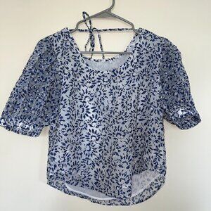 Petite Tie Back Puff Sleeve Top